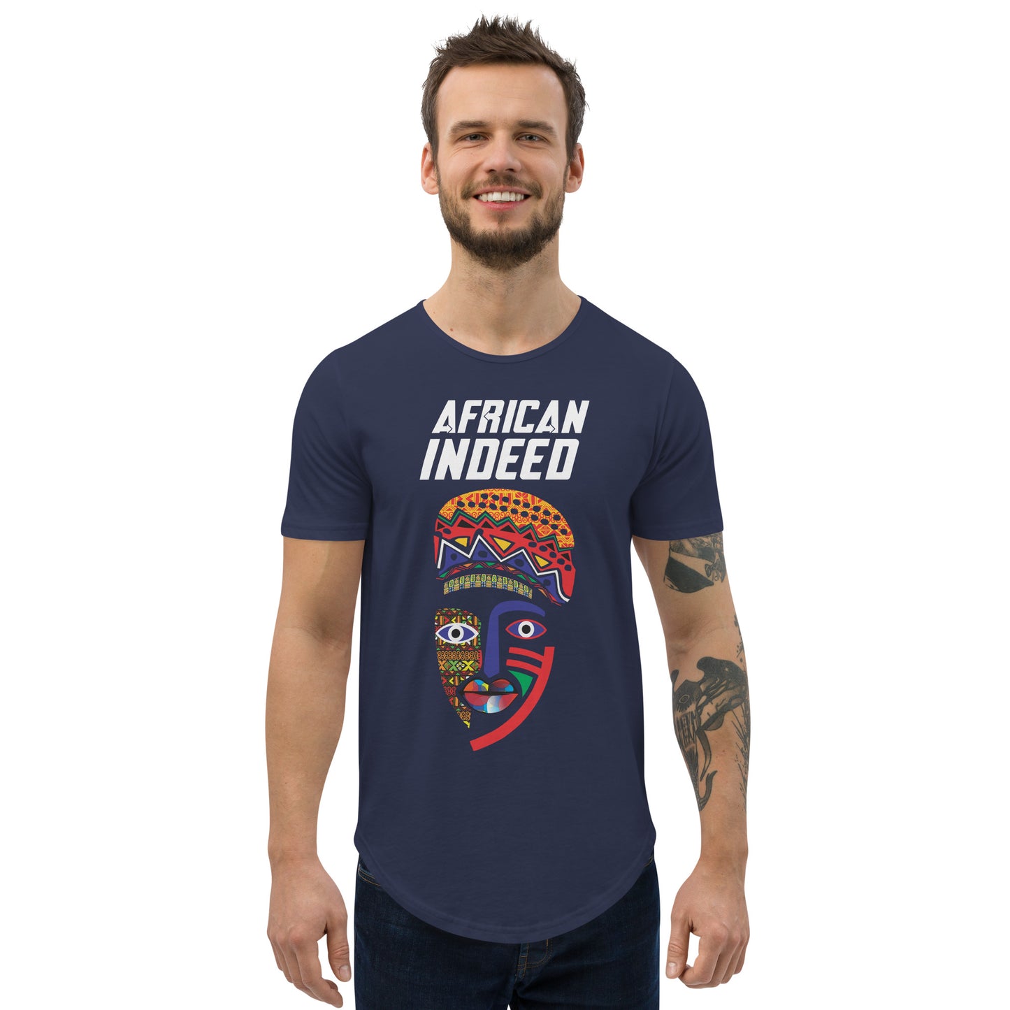T-shirt africain en effet à ourlet arrondi